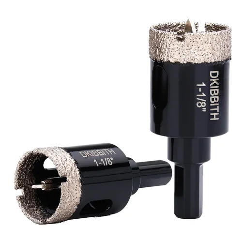 Miniatura 39 de DKIBBITH Juego de brocas de diamante de 5/8" con broca piloto - Paquete de 2 brocas de diamante de 5/8" con punta de diamante para agujeros