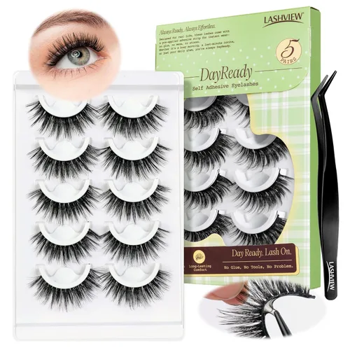 Miniatura 13 de Lashview Ellipse Extensiones de pestañas planas de 0.15 mm, rizo C de 0.31-0.59 pulgadas, negro visón, pestañas individuales, súper mate