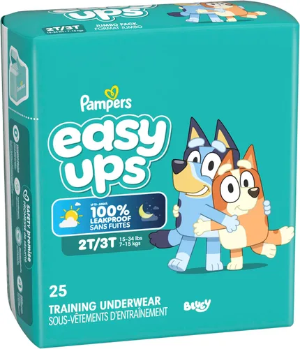 Miniatura 14 de Easy Ups - Pantalones de entrenamiento para niñas y niños, talla 4 (2T3T), 25 unidades, ropa interior de entrenamiento absorbente Bluey, hasta un