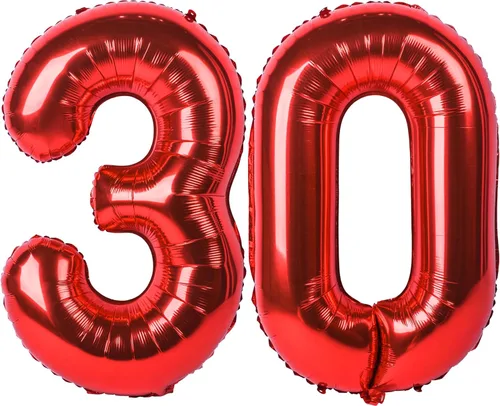 Miniatura 86 de Globo gigante de helio de 40 pulgadas, número 0 rojo, de poliéster, película de aluminio, 0-9, para niña y niño, autoinflable, dígito cero
