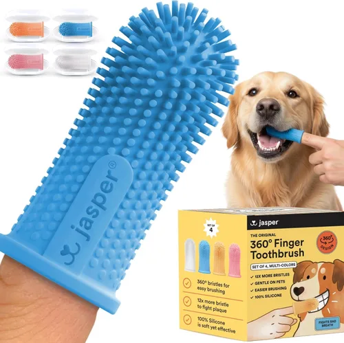 Miniatura 12 de Jasper Cepillo de dientes para perros, kit de cepillado de dientes de perro de 360 grados, cepillo de dientes para gatos, kit de cuidado dental