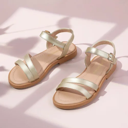 Miniatura 4 de PANDANINJIA Mona - Sandalias planas para niñas pequeñas y pequeñas para niños, bonitas sandalias de vestir con punta abierta, zapatos de verano