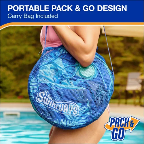 Miniatura 7 de Swimways Elite Spring Float Hamaca Tumbona de piscina, flotadores inflables de piscina para adultos con inflado rápido, hamaca de piscina