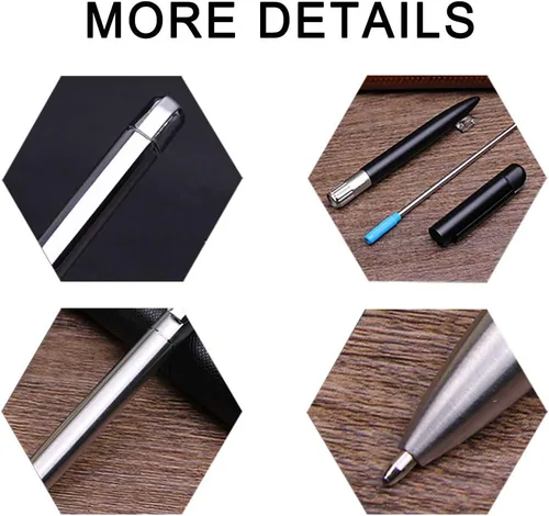 Miniatura 6 de Amlion Bolígrafos grabados personalizados, bolígrafos personalizados, regalos personalizados para hombres y mujeres, acción de giro, color negro