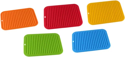 Miniatura 9 de Alfombrillas de secado de platos para mesa de comedor, alfombrilla de silicona, bandeja de drenaje, almohadilla de drenaje, almohadilla