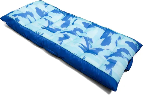 Big Joe Kona - Tumbona de piscina con reposacabezas, sin necesidad de inflado, malla de doble cara con patrón de pinceladas azules, tamaño grande de