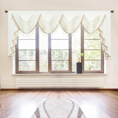Miniatura 60 de VOGOL Cenefa de cortinas de terciopelo grueso para dormitorio, cenefas de cascada de lujo con aislamiento térmico dorado para sala de estar formal