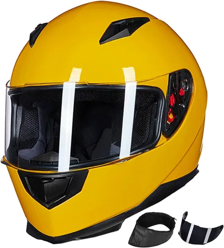 Miniatura 8 de ILM - Casco integral para motocicleta y bicicleta urbana, con bufanda de invierno extraíble, 2 viseras, modelo aprobado por DOT JK313