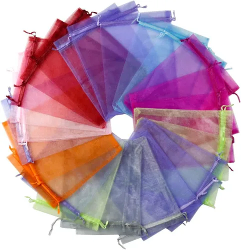 Miniatura 12 de SUNGULF 100 bolsas de organza con cordón de 6 x 9 pulgadas, 6.3 x 8.7 in, regalo fuerte, bolsa de dulces, joyería, fiesta, boda, recuerdo