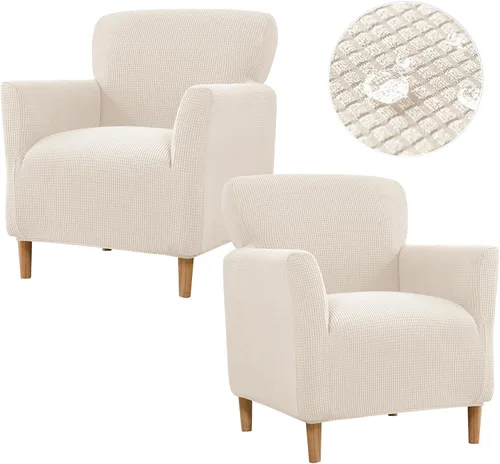 Miniatura 24 de Fundas de jacquard para sillón de banquete, fundas suaves para sillón, fundas elásticas de 1 pieza para sala de estar, funda antideslizante