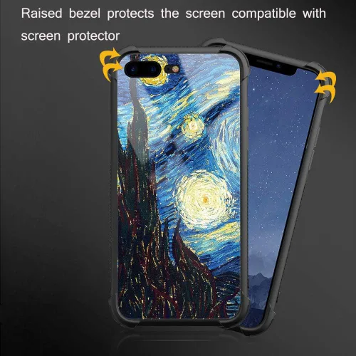 Miniatura 12 de Carcasa para iPhone 8 Plus, 9H de cristal templado para iPhone 7 Plus, para hombres y niños, diseño de patrón fresco a prueba de golpes, Grano