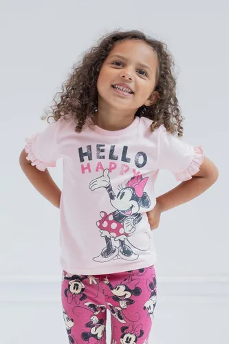 Miniatura 2 de Disney Minnie Mouse - Conjunto de camiseta y leggings florales de péplum para bebés y niños grandes (12 meses - 14-16)