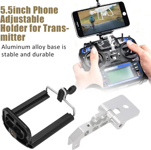 Miniatura 3 de Soporte de teléfono con transmisor Rc, montaje para monitor FPV, transmisor Rc, adaptador de clip de teléfono de 5.5 pulgadas, soporte de montaje