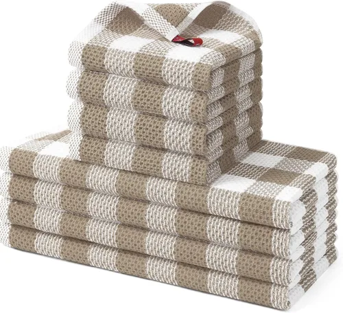 Miniatura 11 de homing Juego de toallas de cocina y paños de cocina a cuadros de búfalo, 30 cm x 30 cm y 33 cm x 71 cm, juego de 8 toallas de cocina de algodón