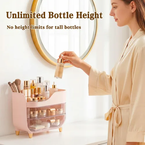 Miniatura 5 de Organizador de maquillaje para tocador con cajones grandes y suaves, organizador de cuidado de la piel extra grande para encimera de baño y tocador