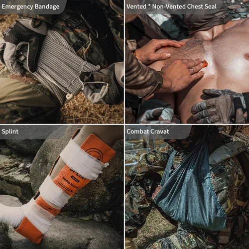 Miniatura 8 de RHINO RESCUE IFAK Kit de repuesto de 17 piezas con torniquete CAT Gen-7, kit táctico de primeros auxilios de emergencia, suministros médicos, kit