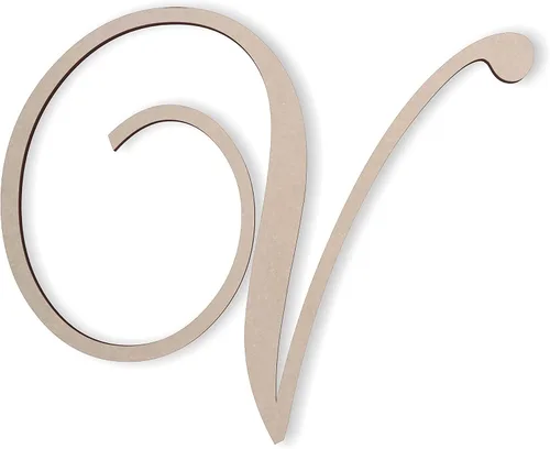 Miniatura 11 de Jess and Jessica Letra de madera A, 4 pulgadas de largo x 1/4 de pulgada de grosor, letras grandes de madera para decoración de pared, letras