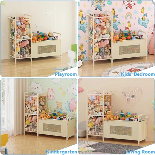Miniatura 7 de Organizador de almacenamiento de juguetes B10 con almacenamiento de animales de peluche, caja de juguetes grande y soporte para animales de peluche
