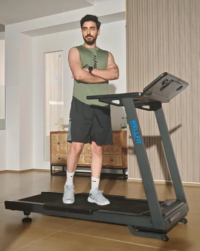 Miniatura 8 de WELLFIT - Cinta de correr inclinada automática, 15% de inclinación resistente, para el hogar 4.5HP, 10 MPH, 500 lbs Capacity, 20'' x 55'' Running