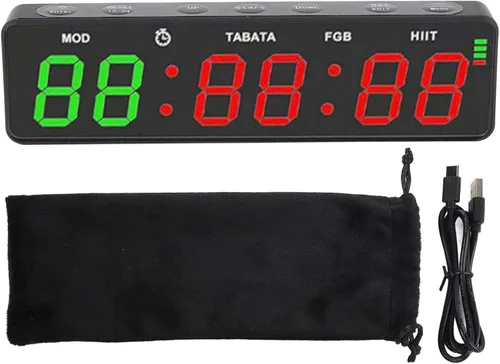 Miniatura 5 de Gym Timer, Magnetic Fitness Stopwatch with 12/24 Hour Display HIIT Program Countdown Timer for Workouts Running Training