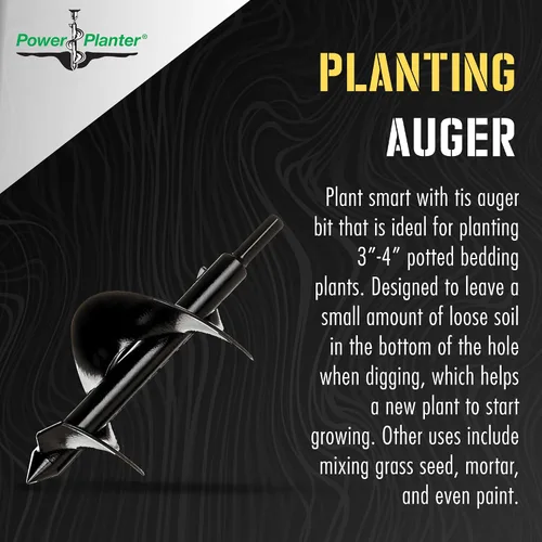 Miniatura 4 de Power Planter barrena de 3"x7" para almácigos y bulbos., Negro