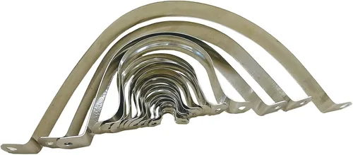 Miniatura 6 de Correa de tubo de soporte rígida de 1.5 pulgadas, abrazadera de correa de tubo en U de 2 agujeros, soporte en U de correa de acero inoxidable