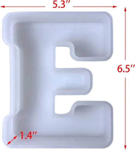 Miniatura 8 de Molde de silicona para letras del alfabeto inglés de 6 pulgadas, 26 unidades, molde de fundición de resina en mayúscula y letra grande