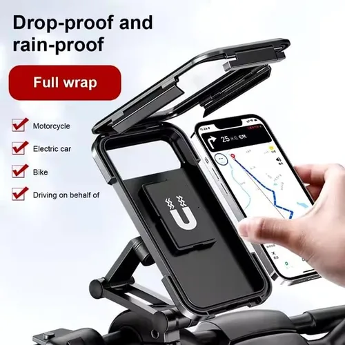 Miniatura 4 de Generic Soporte de teléfono impermeable, universal compatible con todos los teléfonos iPhone y Android, giro 360, accesorio seguro para manillar
