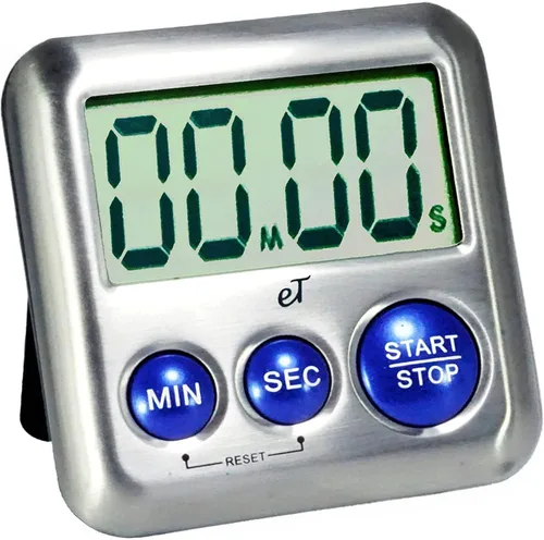 Miniatura 7 de Temporizador de cocina digital elegante de acero inoxidable - Carbón - Parte posterior magnética fuerte - Soporte de patada - Alarma fuerte