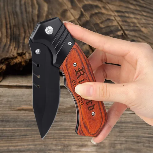 Miniatura 5 de Cuchillo de bolsillo grabado personalizado para hombres, cuchillo con nombres personalizados, idea para papá, novio, él, marido, hijo, día