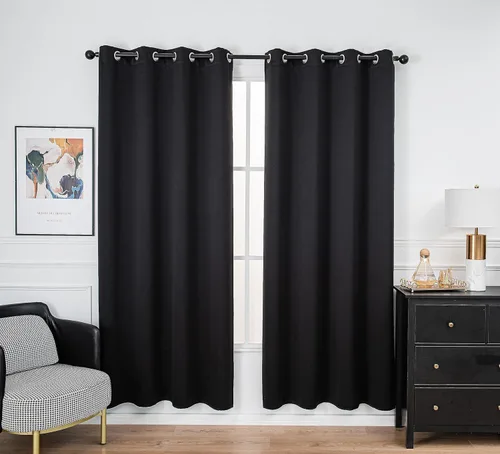 Miniatura 109 de PI Cortinas opacas para dormitorio, tratamiento de ventana con aislamiento térmico de anillo superior, cortinas oscurecedoras de habitación
