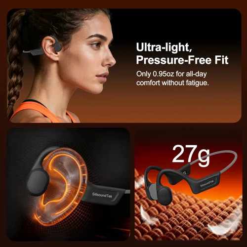 Miniatura 7 de Auriculares de conducción ósea, auriculares Bluetooth inalámbricos impermeables IPX7, auriculares de oreja abierta, micrófono integrado Bluetooth