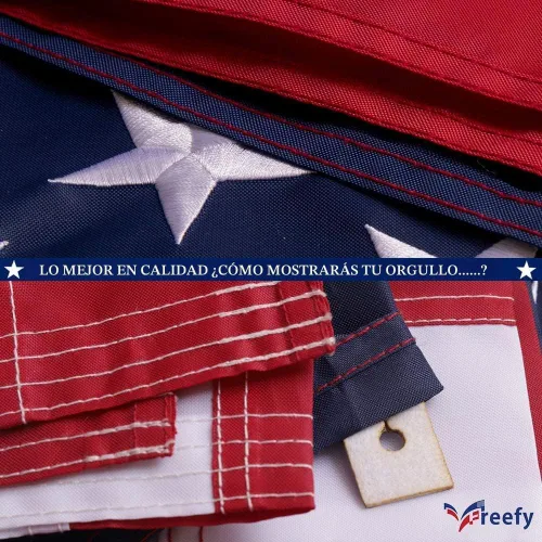 Miniatura 3 de Bandera estadounidense con manga para mástil de 2.5 x 4 pies estilo Pole Sleeve - Estrellas bordadas, rayas cosidas, protección UV, banderas de 2.5