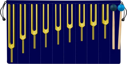 Juego de Diapasones Solfeggio - 9 Diapasones Perfectos para la Reparación del ADN, Chakra, Terapia de Sonido, Mantén Cuerpo, Mente y Espíritu en