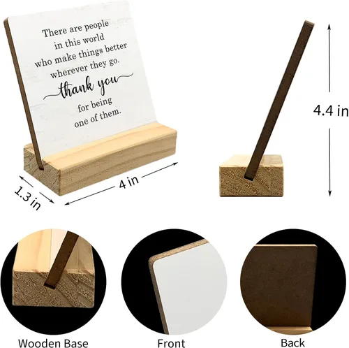 Miniatura 5 de Placa de Madera Inspiracional con Soporte - Regalos de Agradecimiento para Familia, Amigos, Compañeros de Trabajo, Maestros