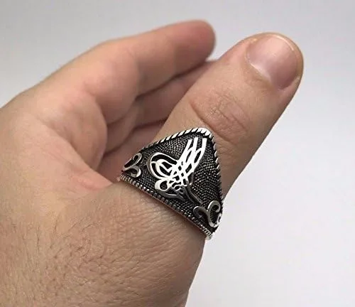 Miniatura 2 de Anillo de plata de ley 925 para hombre con diseño otomano turco