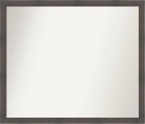 Miniatura 201 de Amanti Art Espejo de pared personalizado no biselado (24 x 27 pulgadas), marco estrecho de nogal chipre - varios tamaños personalizados - Espejo