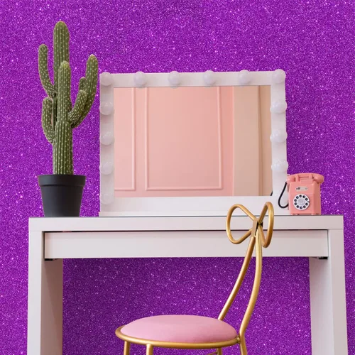 Miniatura 3 de VEELIKE Papel tapiz con purpurina púrpura brillante, para pegar y despegar, papel de contacto con purpurina extraíble de 15.7 x 354 pulgadas