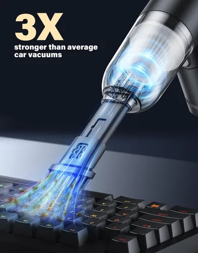 Miniatura 6 de Aspiradora portátil inalámbrica para automóvil, 9000 Pa, mini aspiradora de mano de alta potencia con la mejor succión, soplador de aire 4 en 1