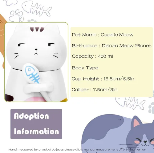 Miniatura 2 de Disoza Taza de Gato con Tapa Regalo de Gato Taza de Té de Cerámica con Cuchara Taza de Té de Café 400 ML Taza de Navidad Regalo de Cumpleaños