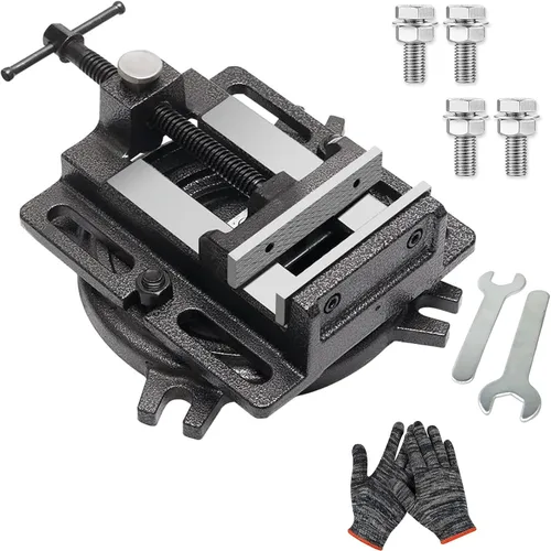 Miniatura 6 de MYTEC - Torno de banco de alta resistencia para prensa de taladro, 5.0" negro, abrazadera de banco de trabajo de liberación rápida, abrazadera