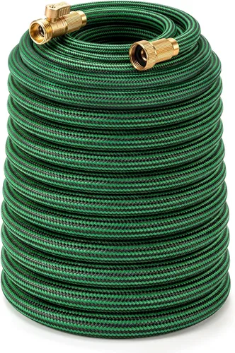 Miniatura 15 de Manguera de jardín no expandible de 25 pies, manguera de agua flexible resistente, resistente a las torceduras, manguera híbrida ligera con piel