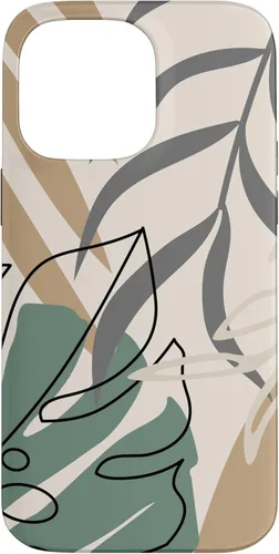 Miniatura 20 de Funda abstracta minimalista exótica para iPhone 13 Pro Tropical Botanical Beige Brown