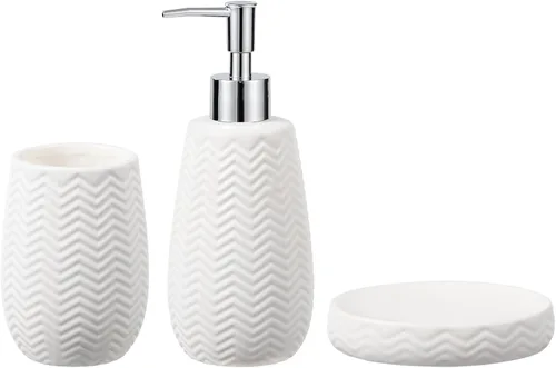 Miniatura 9 de Accesorios de baño dorados 3 piezas de accesorios de baño elegantes, dispensador de jabón dorado, bomba dispensadora de jabón, vaso y jabonera