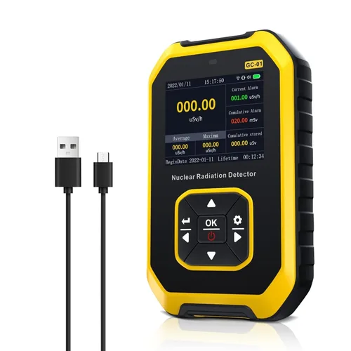 Contador Geiger portátil, detector de radiación nuclear YF-Y1-GC-01 con pantalla LCD, monitor de radiación recargable, probador de rayos X beta