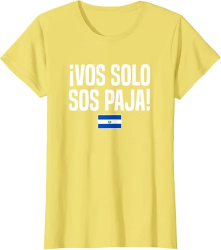 Miniatura 40 de Camiseta Vos Solo Sos Paja Salvadoran Slang Bandera de El Salvador, Negro