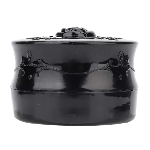 Polvo suelto vacío, contenedor de soplo de polvo vintage rosa vacía maquillaje suelto dispensador de polvo caja cosmética con soplo de polvo negro