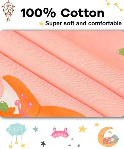 Miniatura 5 de DAUGHTER QUEEN Pijama de algodón para niñas de 4 piezas, talla 18 meses-12 años