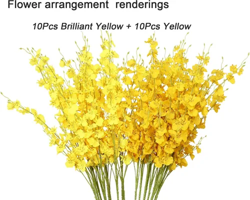 Miniatura 8 de Orchids Flores artificiales de seda falsas de seda bailarinas de 37 pulgadas de tallo largo a granel 10 piezas decoración de interiores