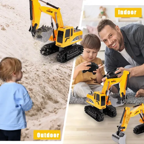 Miniatura 5 de Excavadora con control remoto, excavadora de juguete con control remoto, excavadora de juguete de arena para ingeniería, vehículo de construcción